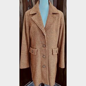 Merona wool-blend tweed coat with a vintage look. Size L (women).